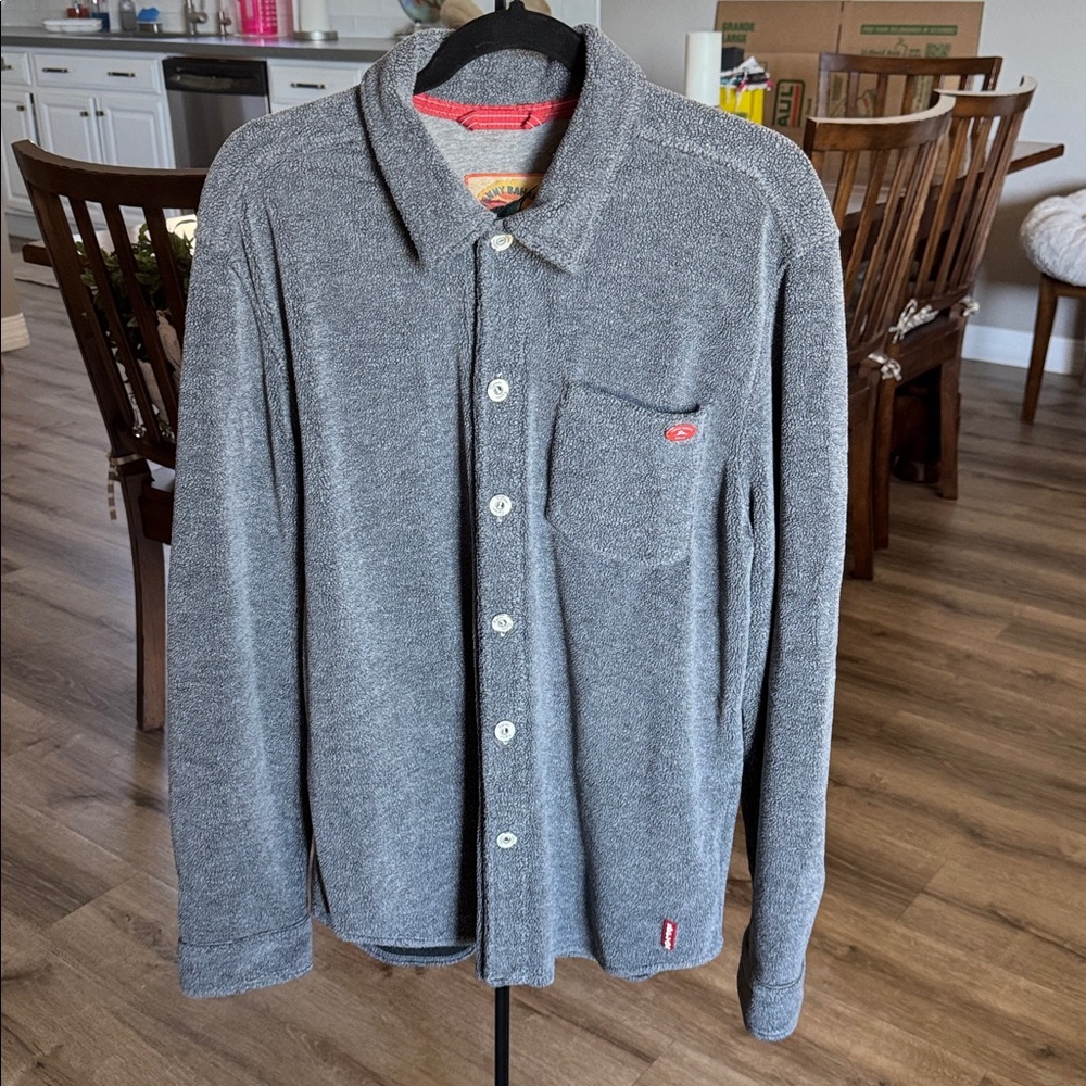 Tommy Bahama Gray Shirt fleece button up men’s size large shirt